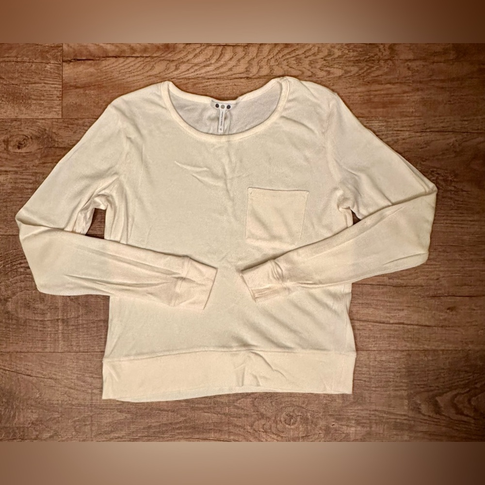 NWOT Three Dots Ivory Long Sleeve Top Size XS